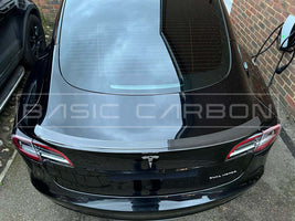 Load image into Gallery viewer, Basic Carbon Tesla Model 3 Dry Carbon Fibre Rear Spoiler
